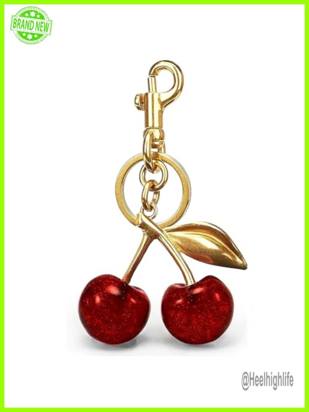 Cherry Keychain Purse Charm for Handbags - Resin Alloy Keychain for Women (Not